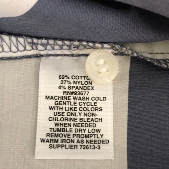 NWT BELLE SKY Button Blue Striped Open Back Top - Picture 6 of 10